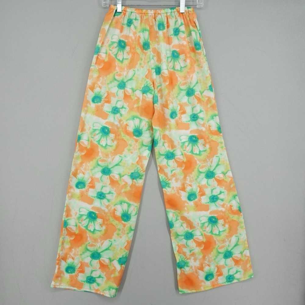 URBAN OUTFITTERS Floral Tie Dye Wide Leg Satin Pants